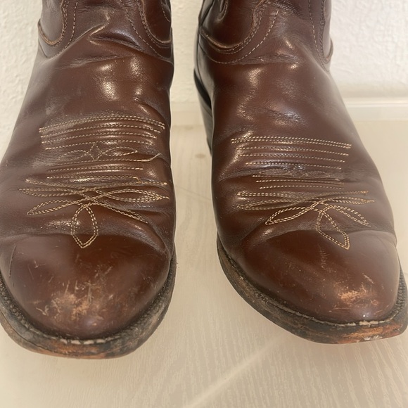 Brown Leather Cowboy Boots - Picture 8 of 9